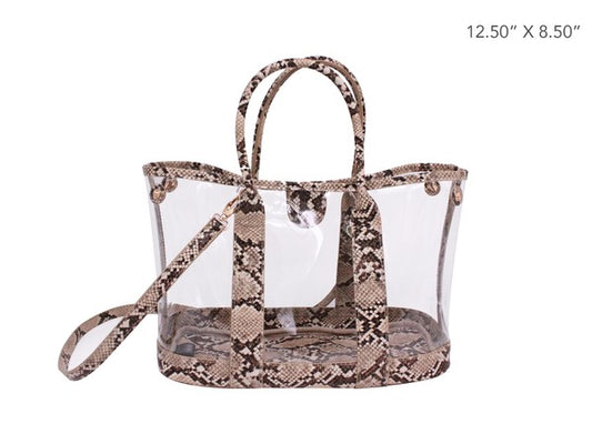 Snake Skin Clear Bag