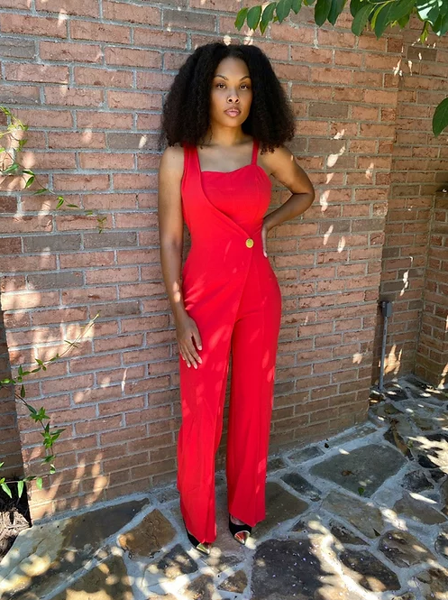 Faux Wrap Skirt Jumpsuit