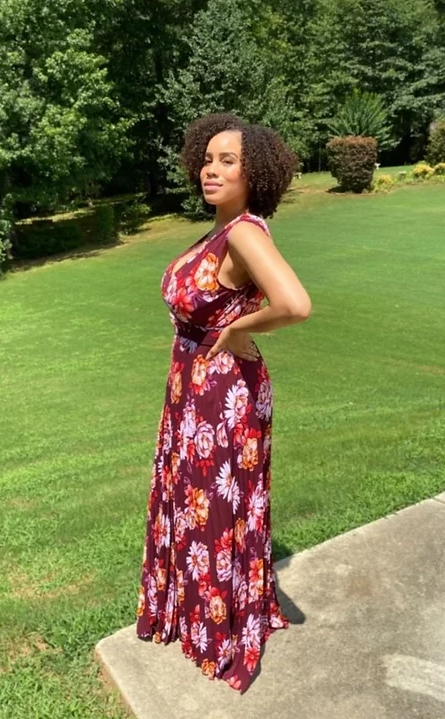 Pleated Floral Maxi Dress