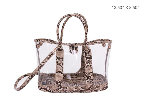 Snake Skin Clear Bag – Shop KiSAS
